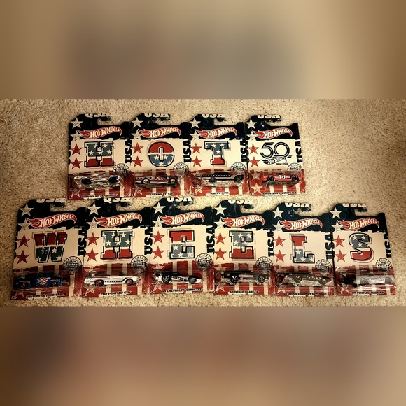 Hot Wheels 50th Anniversary Stars & Stripes - Walmart Exclusive Set of 10